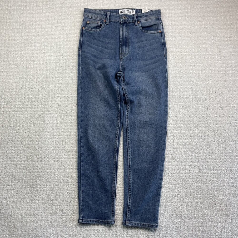 Refuge Denim Jeans Womens 01 Blue Beverly Hills Slim Straight Light Wash Denim